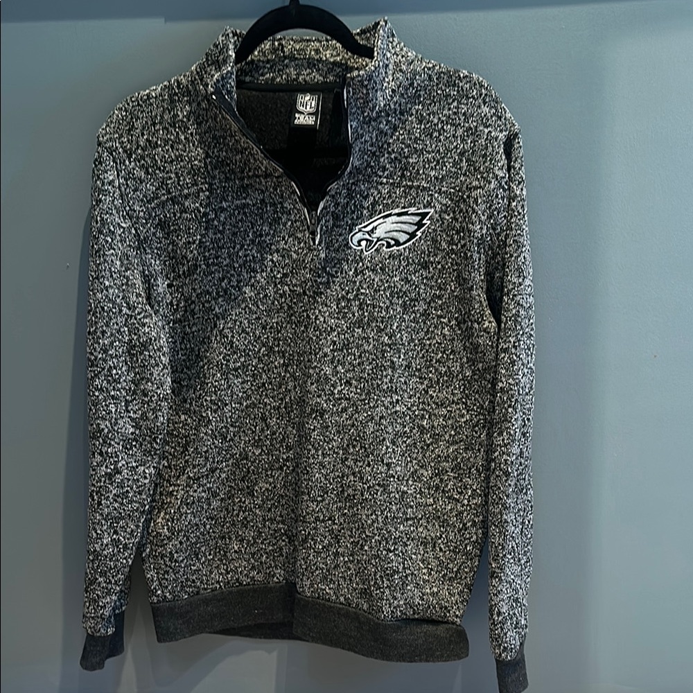 NFL Phildelphia Eagles Gray Zip Up Sweater with Logo